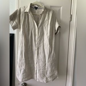 NWOT J. Crew Oatmeal Linen shirt dress - Medium Petite